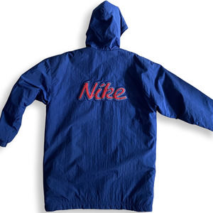 NIKE Vintage 90s Fleece Lined Navy Red Jacket Puffer Men's Size M